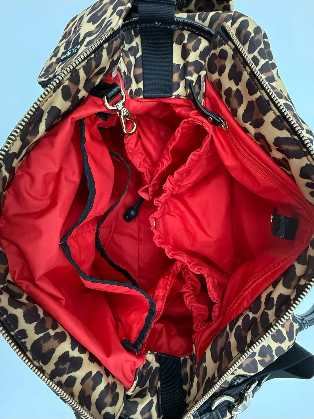 Kate Spade Leopard Stevie Nylon Diaper Bag